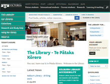 Tablet Screenshot of library.vuw.ac.nz